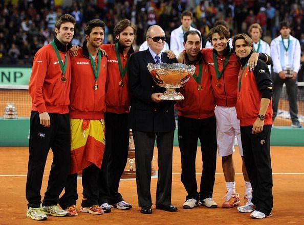 The victorious Spanish Davis Cup Team of 2011