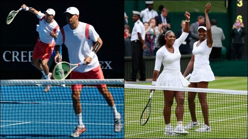 The Bryan brothers (L) and the Williams sisters (R)