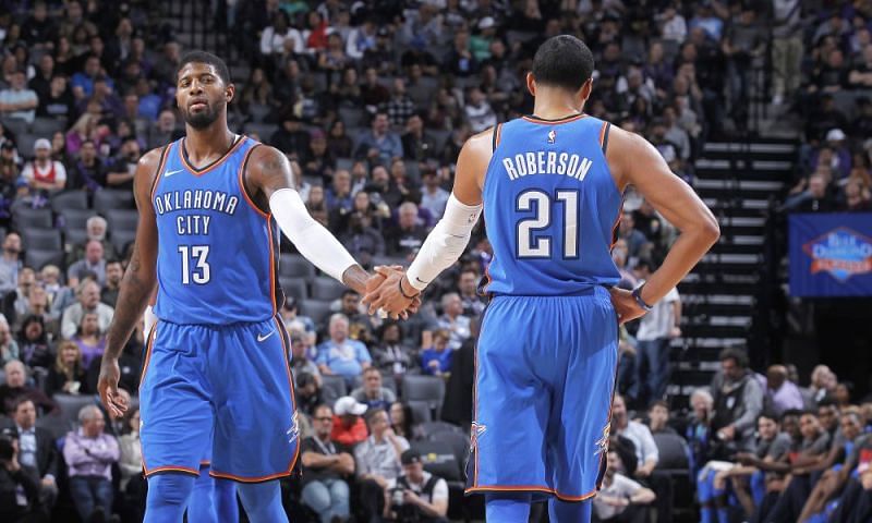 Paul George and Andre Roberson