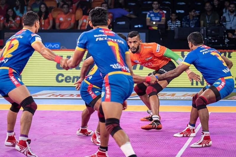 Siddharth Desai remained not out against defenders at a percentage of 77.57%.