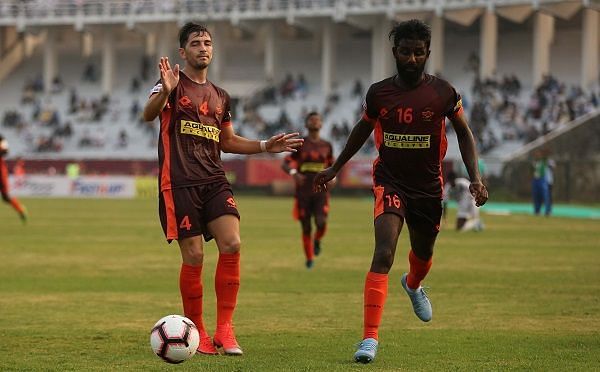 Fabricio Ortiz (left) has made nine appearances for Gokulam Kerala