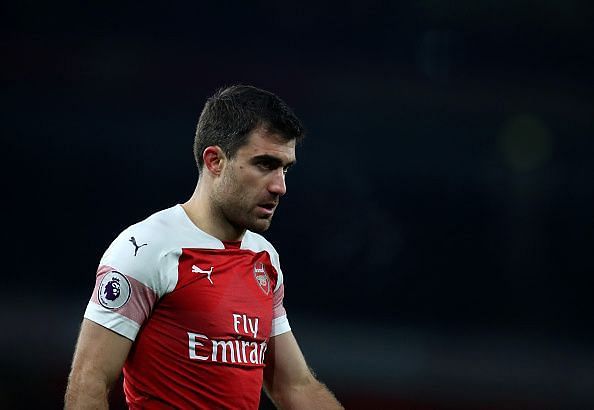 Sokratis was fuming at himself or his fate, as he was forced off early from a game in which he was dominating