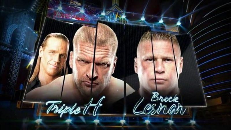 Triple h and Brock Lesnar battled at Wrestlemania 29