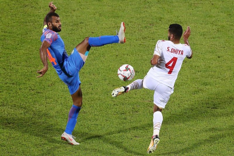 Pronay Halder of India captained the game against Bahrain