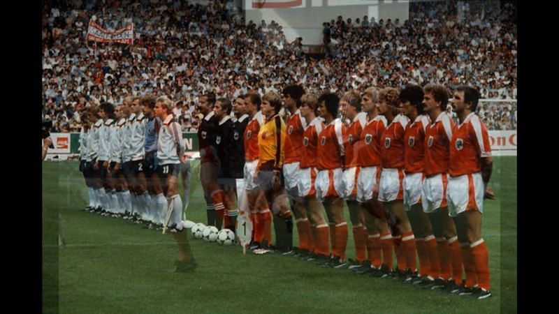 West Germany and Austria lined-up before Kick-off