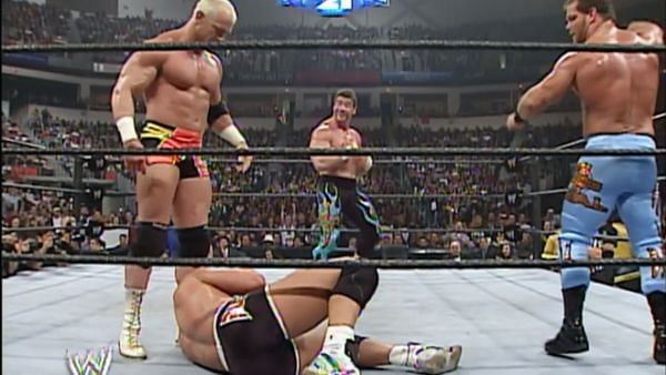 Puder was punished in the Rumble match for hurting Kurt Angle.