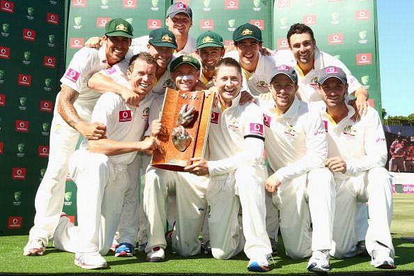 Australia won the Warne-Muralitharan Trophy in the 2012-13 series at home