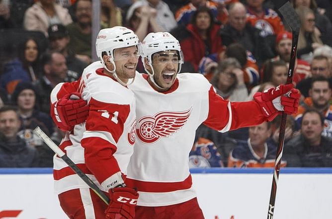 Glendening scores twice, Red Wings top Oilers 3-2