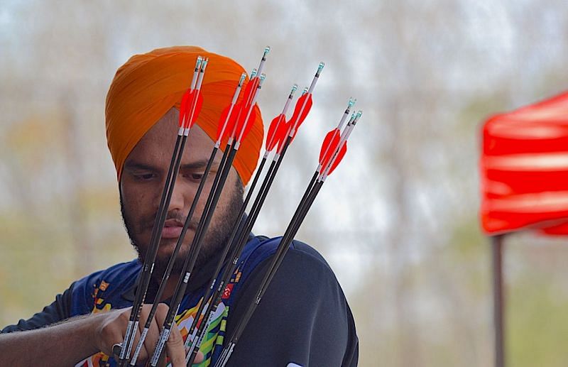 Archer Sangampreet Bisla in action at Khelo India Youth Games