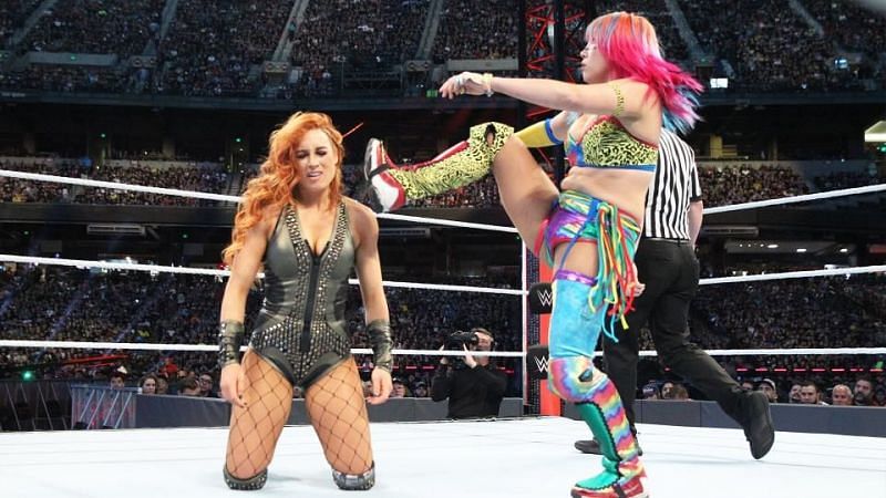 Asuka shockingly defeated Becky Lynch one year ago