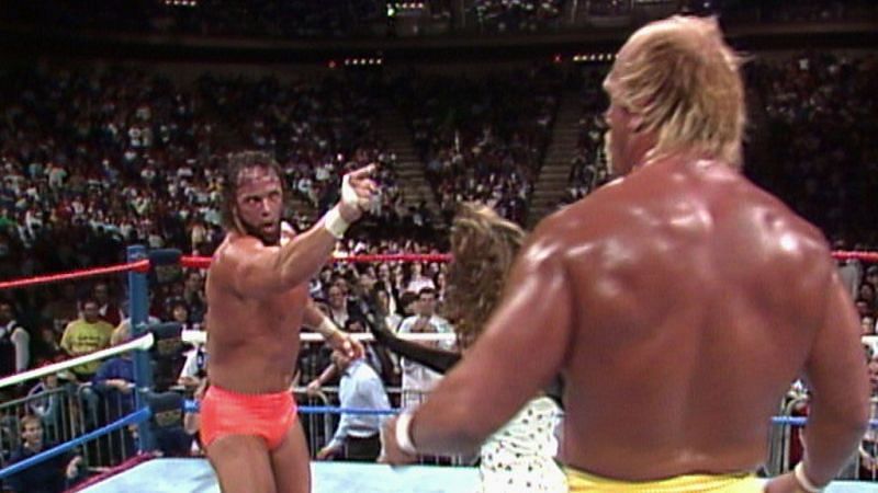 Randy Savage confronts Hulk Hogan at the 1989 Royal Rumble
