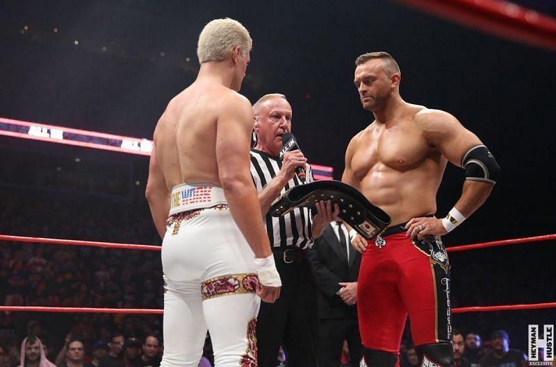 Cody faces off with NWA champion Nick Aldis at All In