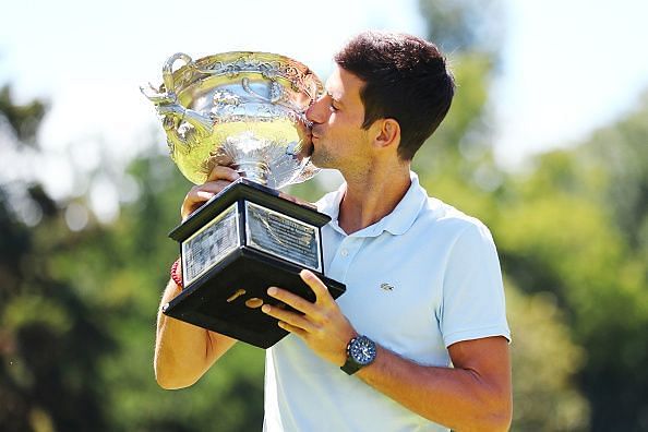 Djokovic with his seventh Australian Open title