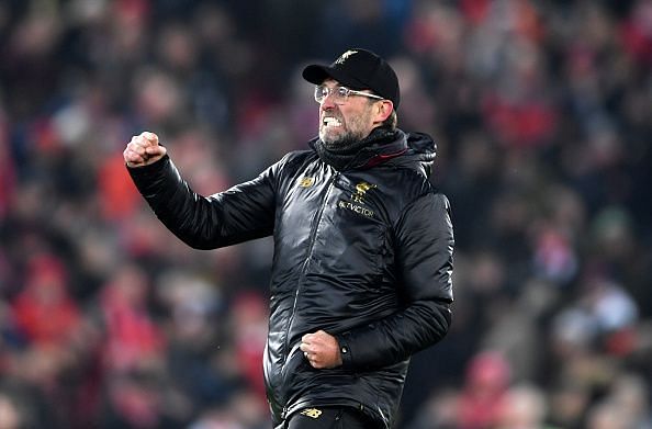 Klopp celebrates after the win