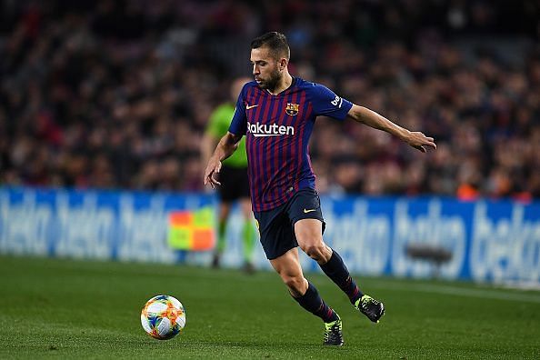 Jordi Alba is one yellow card away from being suspended for a league game.