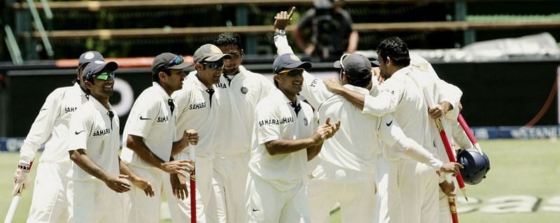 India won their 1st ever test match in South Africa in 2006