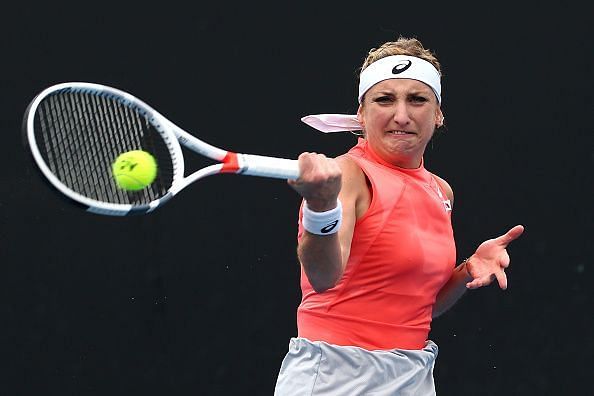 2019 Australian Open - Day 2 - Timea Bacsinszky ousted Daria Kasatkina in round one