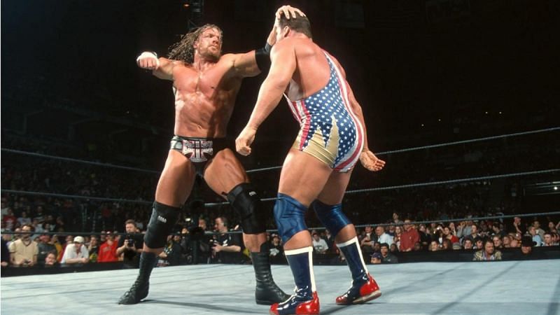 Kurt Angle vs Triple H at No Way Out 2002.