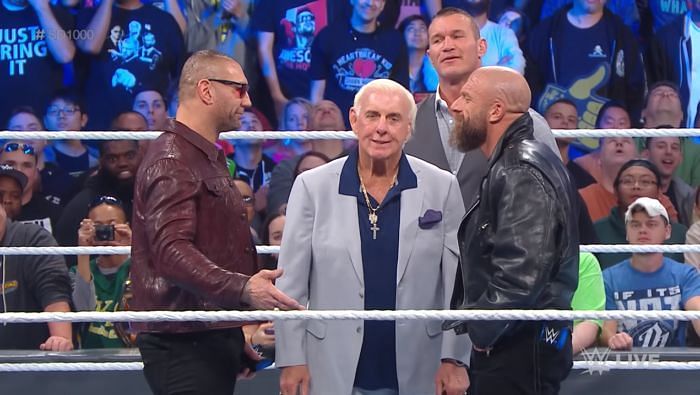 Batista and Triple H on SmackDown 1000