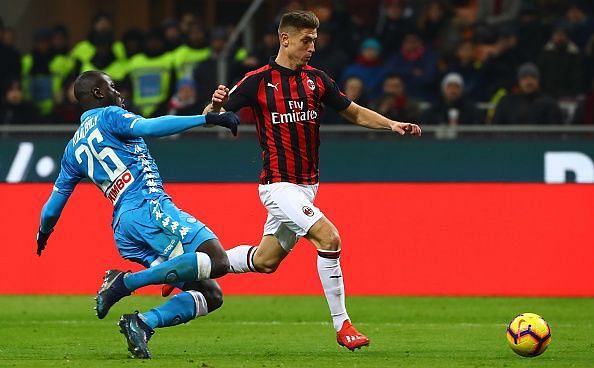 Piatek in action for Milan