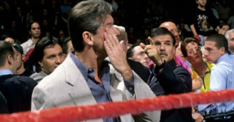 McMahon wipes Bret Hart&#039;s spit from his eye but would face worst later