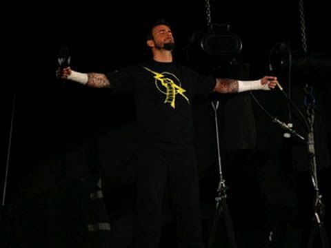 CM Punk about to jump from the titantron