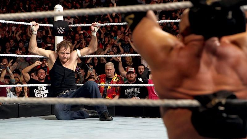 Dean Ambrose sits across the ring from Triple H as the final 2 in the 2016 Royal Rumble
