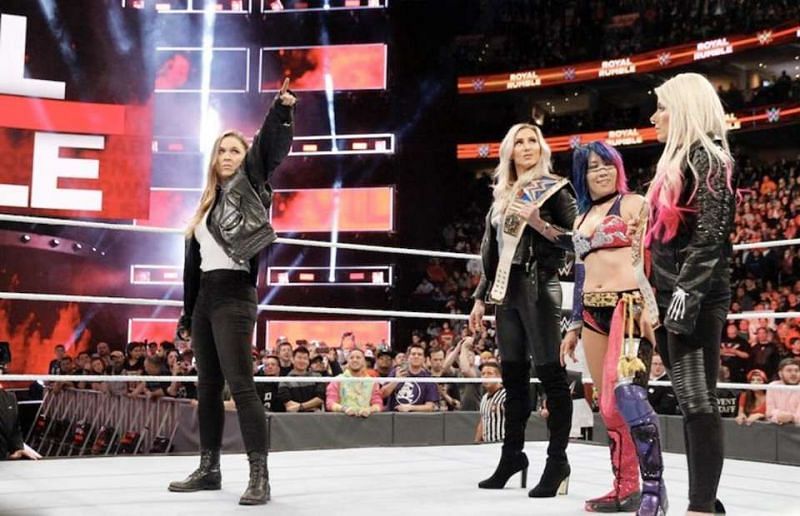 Ronda Rousey could be pointing at the WrestleMania sign once again at the end of the Royal Rumble