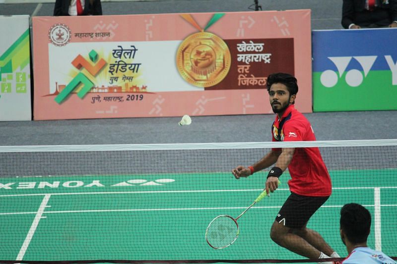 U-21 Boys singles gold medallist, Aman Farogh Sanjay(Maharashtra) at Khelo India Youth Games