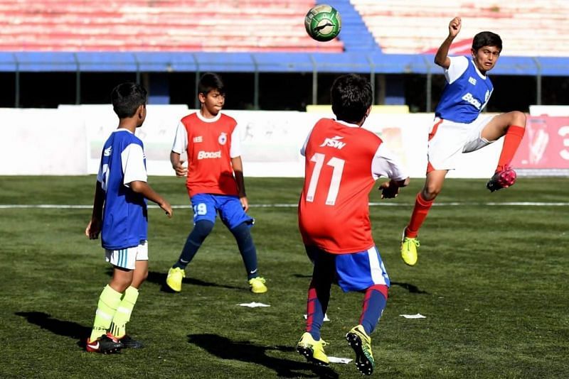 Gautam Rajesh (right) during the Boost-BFC Soccer Shield