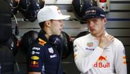 Verstappen with Gasly in the Red Bull garage