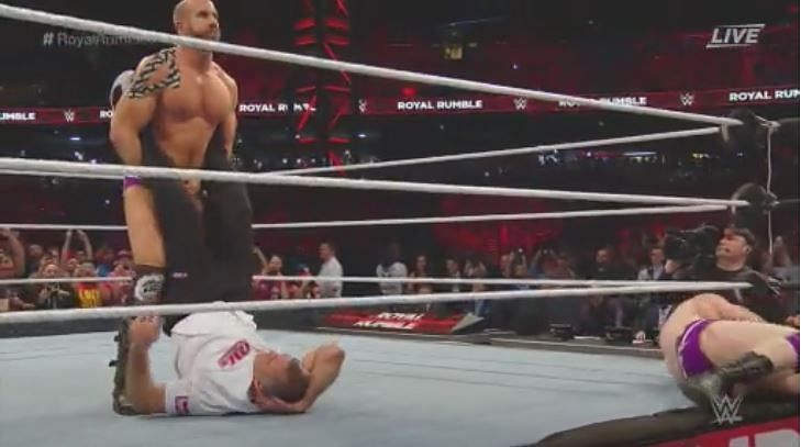 Cesaro caught Shane out of mid-air