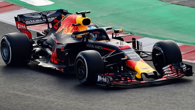 Australia&#039;s Daniel Ricciardo piloting the RB14 in 2018