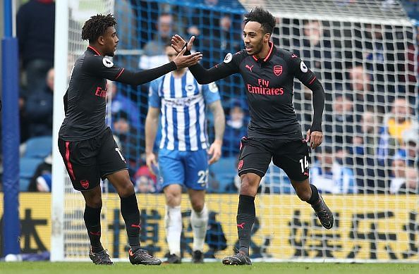 Iwobi and Aubameyang have been used as wingers this season by Emery