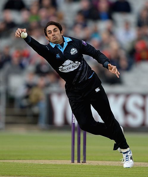 Saeed Ajmal in action during Lancashire v Worcestershire - NatWest T20 Blast