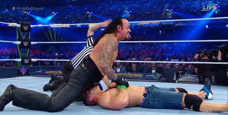 Undertaker and John Cena botched a huge spot at WrestleMania 34