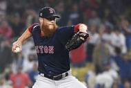 Craig Kimbrel in action in the World Series - Boston Red Sox v Los Angeles Dodgers - Game Four