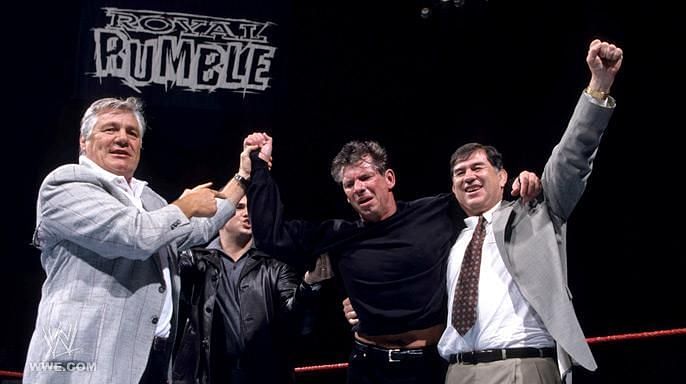 Mr. McMahon celebrates his &#039;Rumble victory