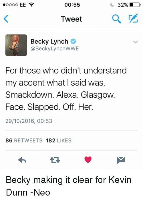 Becky Lynch uses twitter a great deal to further her wrestling character.