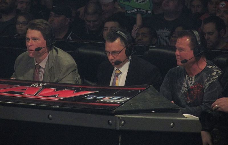 Lawler (right) with JBL and Michael Cole on commentary
