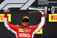 Kimi celebrates after his win at last year's US Grand Prix in Octob