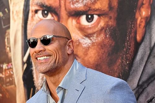 Dwayne "The Rock" Johnson at the New York premiere of the film "Skyscraper"