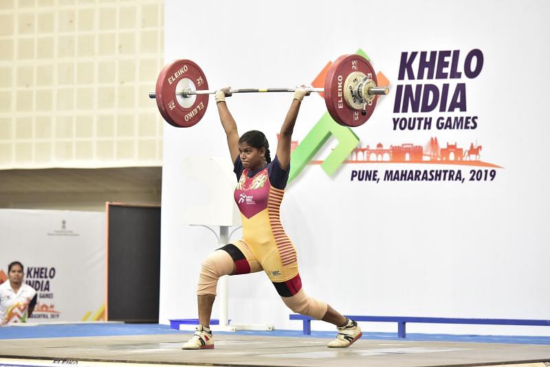 U-21 Women&acirc;€™s 71kg gold medal winner Akshata Kamati (Karnataka) in action at Khelo India Youth Games
