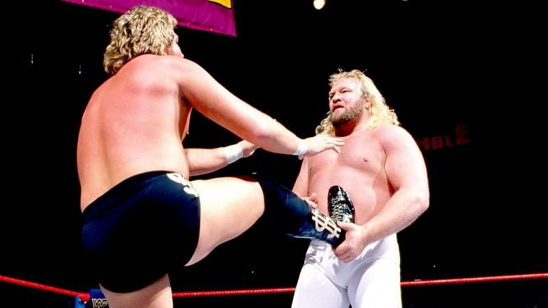 Big John Studd catches Ted DiBiase in the 1989 Royal Rumble