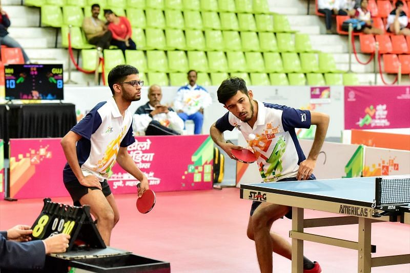 Manush Shah &amp; Ishan Hingorani (Gujarat), U-21 Boys Table Tennis Doubles Gold Medalist at Khelo India Youth Games