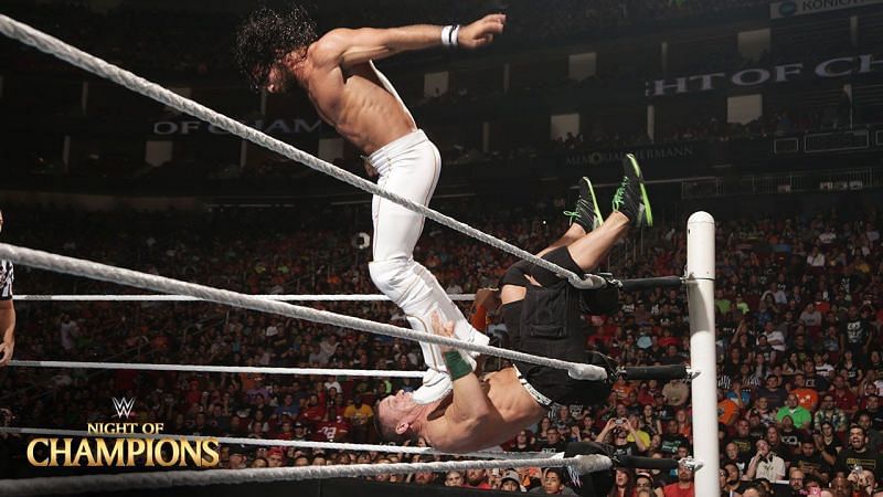 Rollins faced John Cena and Sting on the same night.