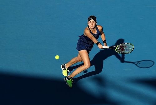 Belinda Bencic in play at the Australian Open