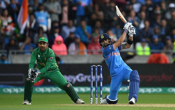 Virat Kohli&Acirc;&nbsp;playing a cover drive: India v Pakistan - ICC Champions Trophy