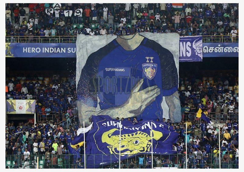 Chennaiyin FC fans' tifo