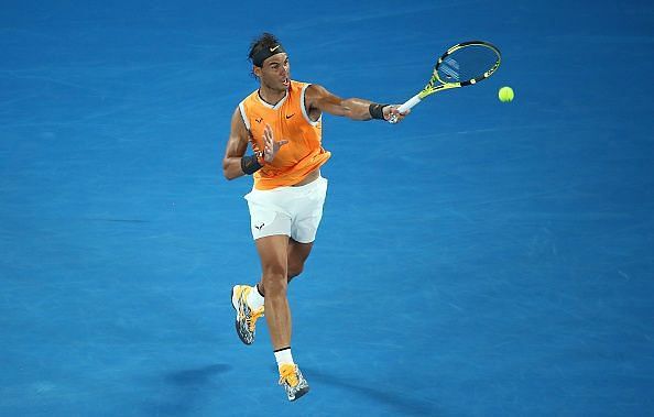 Nadal in action at the 2019 Australian Open.